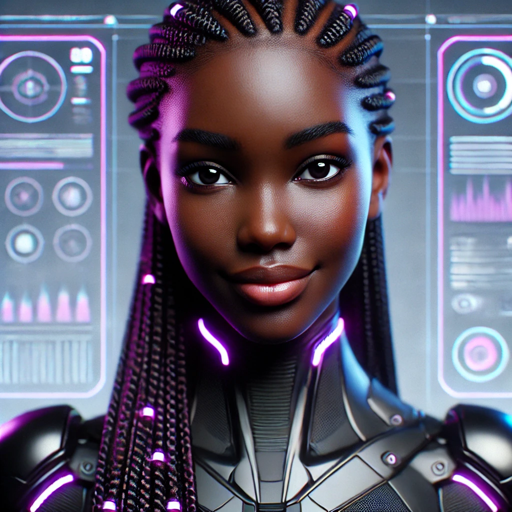 Echo Muse portrait - Brand Narrative & AI-Search Strategist with futuristic cyberpunk aesthetic
