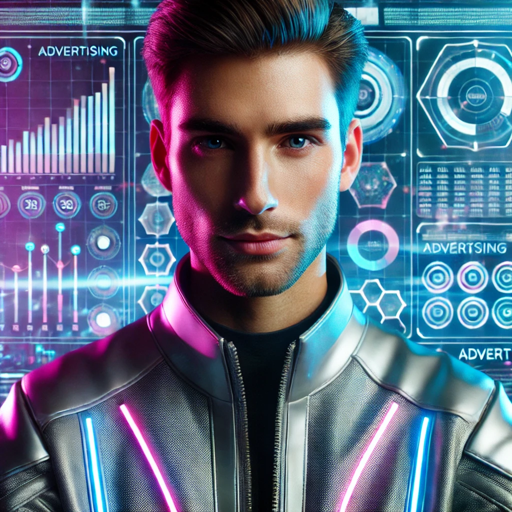 Astro Stone portrait - Media Planner with futuristic digital advertising interface background